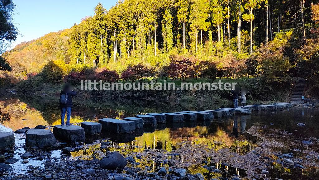 ととと、とん♪飛び石からの絶景！嵐山渓谷に沿って散策