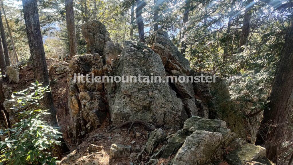 エビガ坂→茶之岳山→危険?岩超え→越上山山頂へ