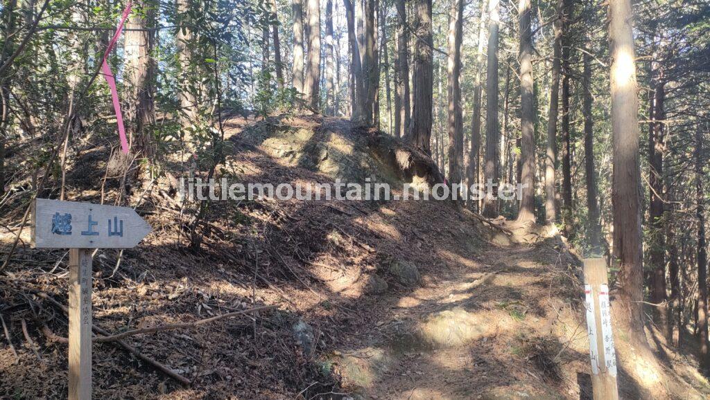 エビガ坂→茶之岳山→危険?岩超え→越上山山頂へ