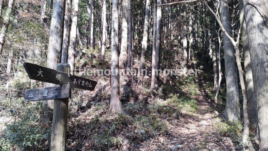 節分草園から一番近い「つつじ新道登山口」から四阿屋山にはいる