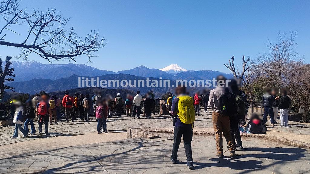 大人気を納得!富士山ドーン!高尾山山頂(599m)大見晴台