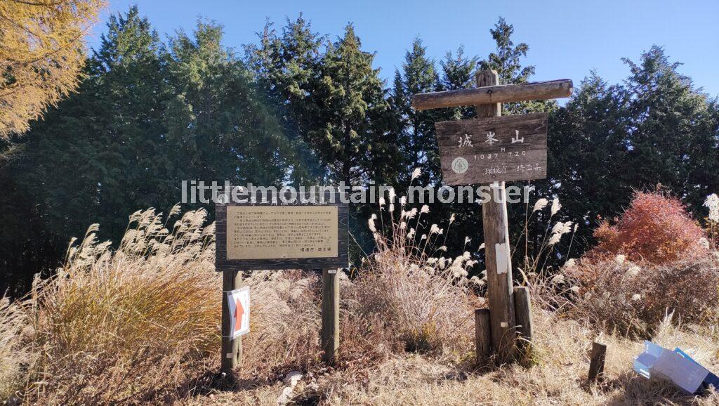 城峯山(じょうみねさん)山頂（1,037m）